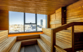 Hotell Tartu leilisaun vaatega talvisele Tartule - saun linnavaatega hotellis Tartus